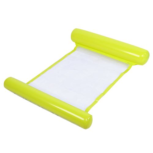 Chaise flottante de piscine flottante de hamac pliable de lit d'eau gonflable portative - Jaune
