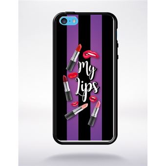Coque My Lips Fond Mauve Compatible Apple Iphone 5c Bord ...