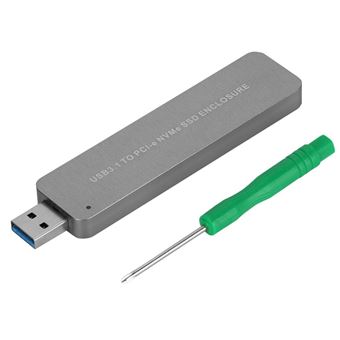 USB3.1/ USB-C Type C vers Bo/îtier SSD mSATA vers USB 3.0/ Bo/îtier de Disque Dur Externe C/âble de Coque en Alliage daluminium