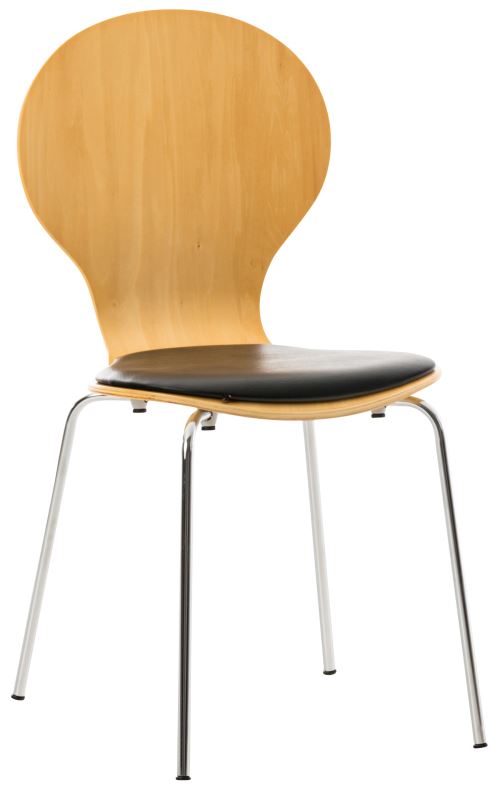 Chaise Diego en similicuir , Nature / Noir