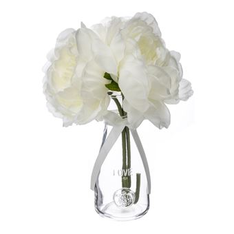 2€ sur composition 3 pivoines artificielles blanches vase - Achat & prix |  fnac