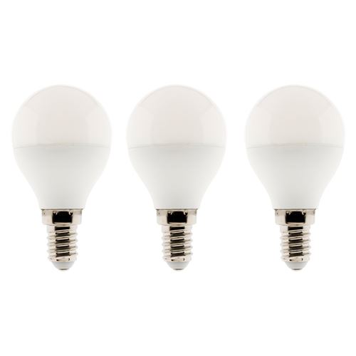 Elexity - Lot de 3 ampoules LED sphériques 5,2W E14 470lm 2700K (blanc chaud)