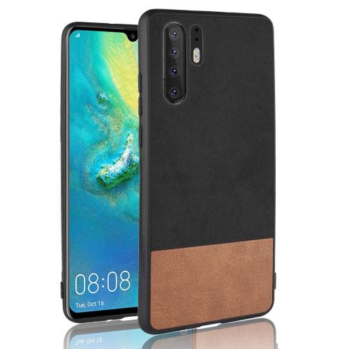 Etui en PU hybride d'épissure bicolore noir pour votre Huawei P30 Pro