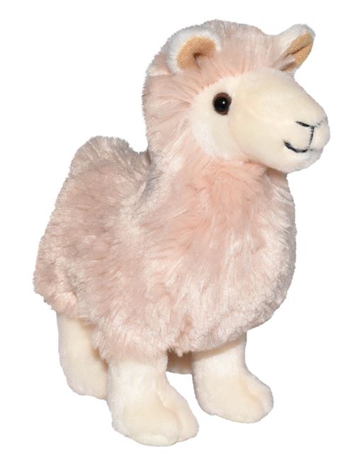 Wild Republic doudou lama junior 20 cm en peluche rose/blanc
