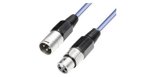 Câble micro XLR mâle/XLR femelle 5 m bleu