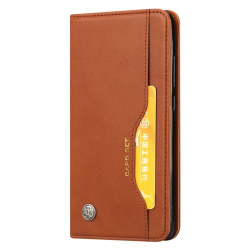Etui en PU absorbé automatiquement marron pour votre Xiaomi Mi 8