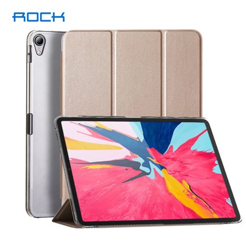 Etui en PU slim tri-fold or pour votre Apple iPad Pro 12.9-inch (2018)