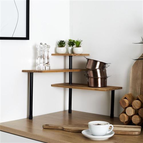 Totally Addict Etagere De Cuisine D Angle Modulable 3 Niveaux Achat Prix Fnac
