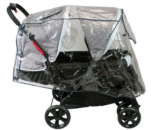 Bambisol habillage de pluie pour poussette double avec canopy transparent