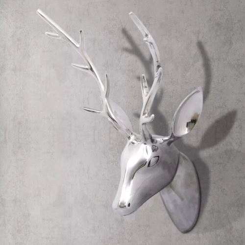Decoration Murale Sous Forme De Tete De Cerf En Aluminium Argent 61 Cm Argent Decoration D Exterieur Achat Prix Fnac