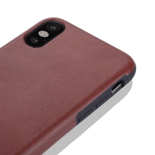 iPhone X Coque Protection TPU Marron Texture Peau ALS48314