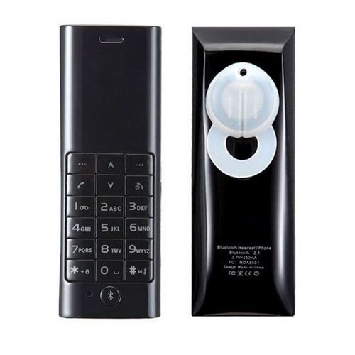 Mini Téléphone Oreillette Bluetooth Autonome Mini Mobile Micro Sim Noir - YONIS