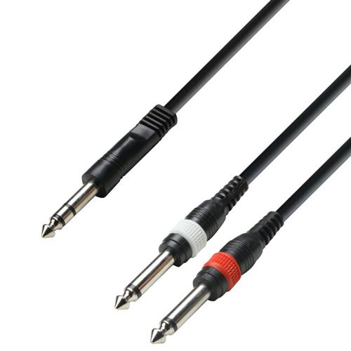 Adam Hall Cables K3YVPP0600 Câble audio 3 Star prise Jack 6,3 mm vers 2 prises Jack 6,3 mm mono 6 m