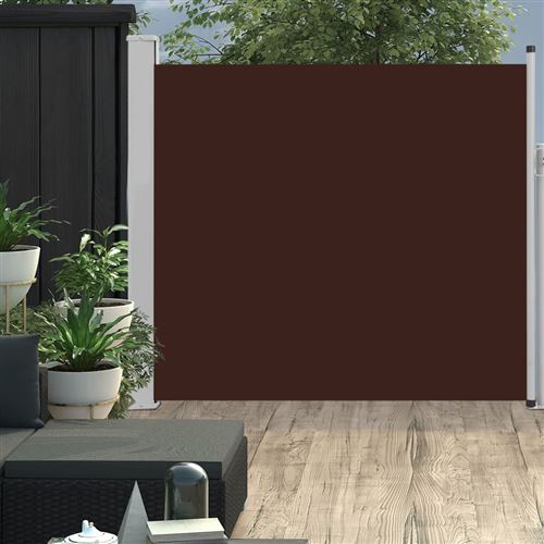 Auvent latéral rétractable de patio 170x300 cm Marron