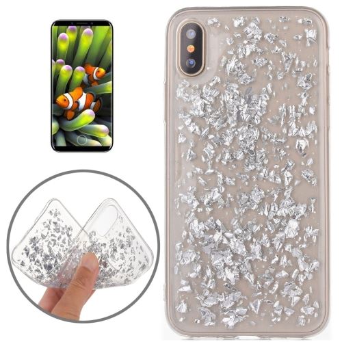 Iphone X / Xs Coque Protection Tpu Effet Papier Alu Argenté Als81676
