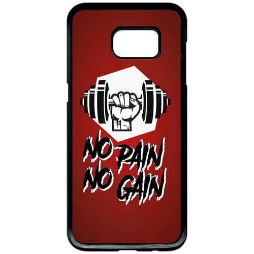 Coque Samsung Galaxy S7 Edge No Pain No Gain Fond Bordeaux