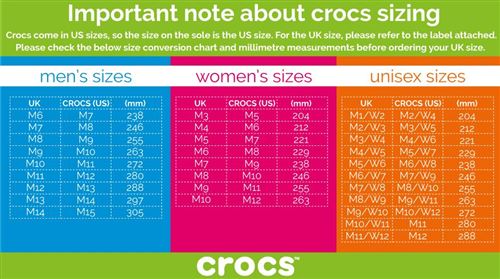 crocs size conversion