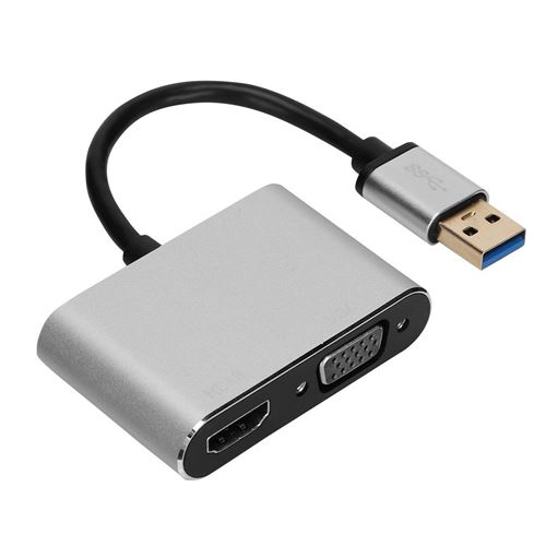 Hmrope Adaptateur USB vers HDMI, USB 3.0/2.0 vers HDMI 1080p Full HD Vidéo  Audio Multi Moniteur Convertisseur Adaptateur pour PC HDTV Compatible avec  Windows XP 7/8/8.1/10 (Pas Mac & Vista) : : Informatique