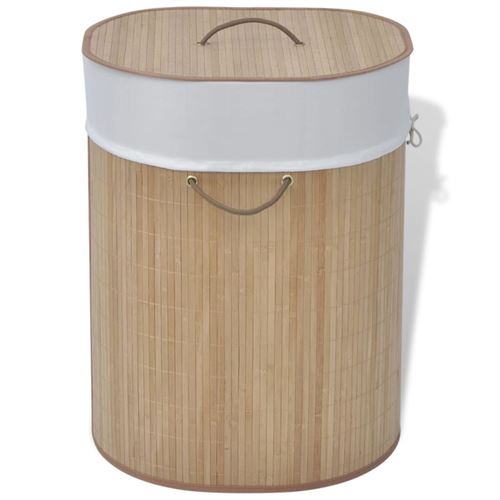 vidaXL Corbeille à linge en bambou Ovale Naturel