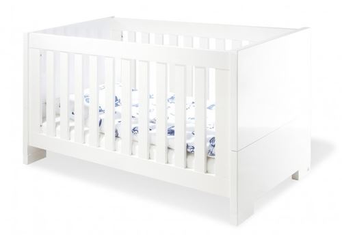 Pinolino Ensemble Economique Sky large 2 pièces lit de bébé évolutif commode à langer large