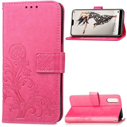 Etui en PU   de trèfle rose pour Huawei P20 Pro