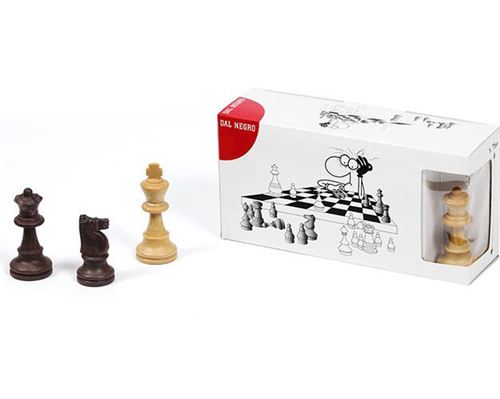 Dal Negro pièces d'échecs 7,5 cm beige/brun foncé 3 pièces