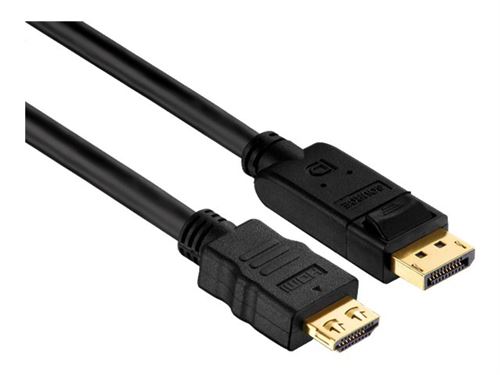 Purelink PureInstall - Câble adaptateur - DisplayPort mâle pour HDMI mâle - 1.5 m - triple blindage - noir