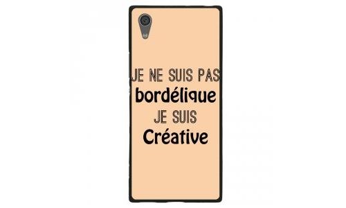 Coque souple pour Sony Xperia XA1 avec impression Motifs Je ne suis pas bordélique beige