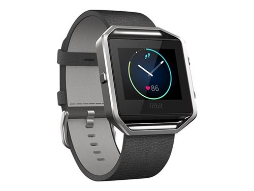 Fitbit Leather Band + Frame - L - Brassard pour Montre Intelligente - Noir - pour Fitbit Blaze L