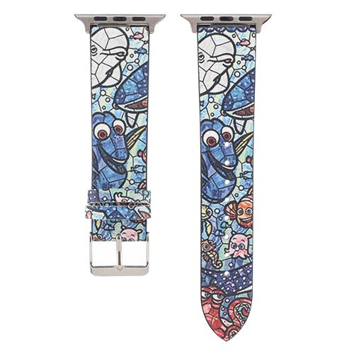 Bracelet en cuir et tissu dessins anim&eacute;s pour Apple Watch Series 6/ SE/ 5/ 4 40mm - Multicolore #3 