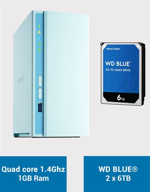 QNAP TS-230 Serveur NAS WD BLUE 12To (2x6To)