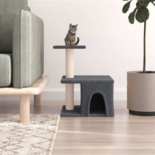 Vidaxl Arbre &Agrave; Chat Avec Griffoirs En Sisal Gris Fonc&eacute; 48 Cm
