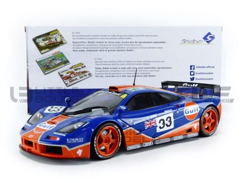 Voiture Miniature de Collection SOLIDO 1-18 - MCLAREN F1 GTR Short Tail - Le Mans 1996 - Blue / Orange - 1804101