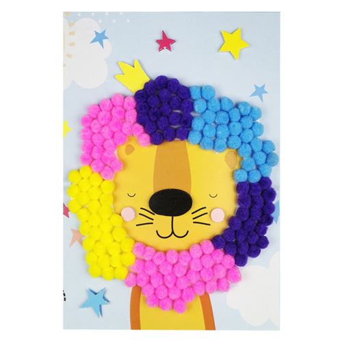 Tableau en pompons - Activité pour enfant - Lion