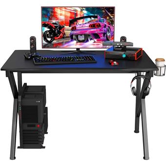 Bureau Gaming Bureau Gamer Ergonomique Table de Jeu pour Ordinateur PC Pied  X