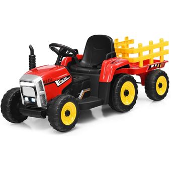 Giantex Tracteur avec Remorque Electrique pour Enfants 12 V avec Télécommande 2 - 1