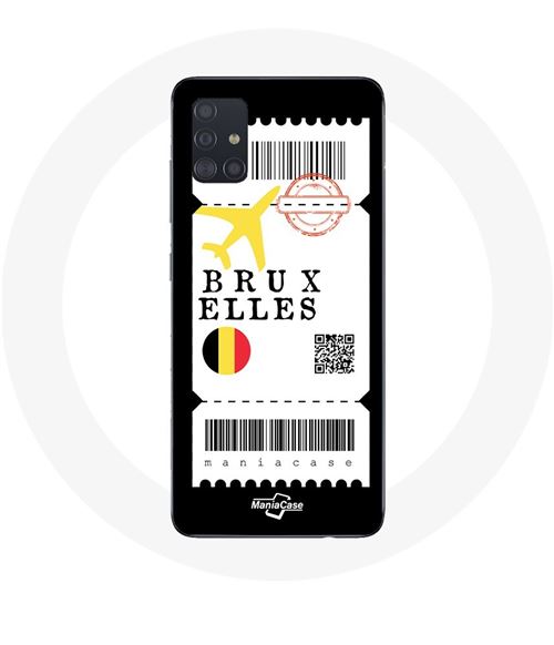 Coque Samsung Galaxy A51 4G Billet d'avion Bruxelles Maniacase