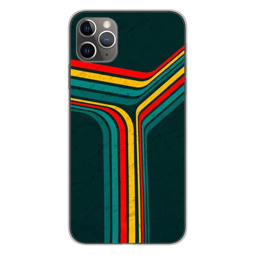 Coque en silicone imprimée compatible Apple iPhone 11 Pro Max Retro lines
