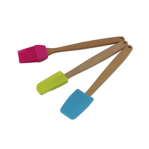 Non Communiqué Bleu,Vert,Rose,Bois Kit De 3 Ustensiles De Pâtisserie 20 Cm Zenker