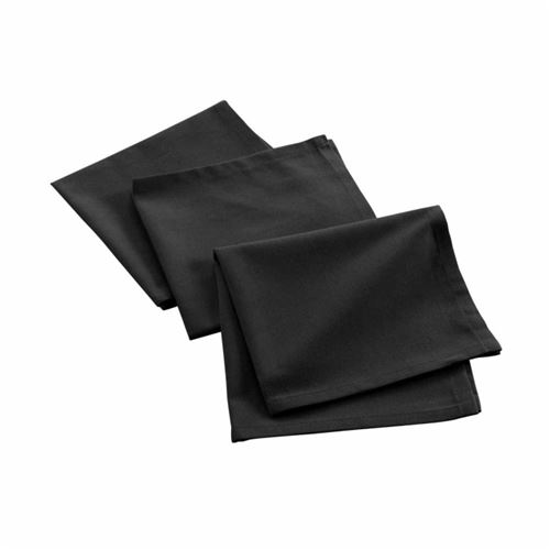 Lot de 3 Serviettes de Table "Mistral" 40x40cm Noir