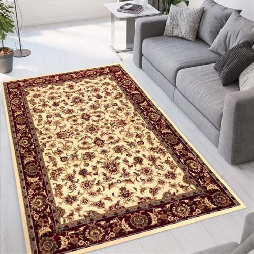 Tapis de salon persan avec motif floral oriental Istanbul CRE001IST, Taille: 120 x 170