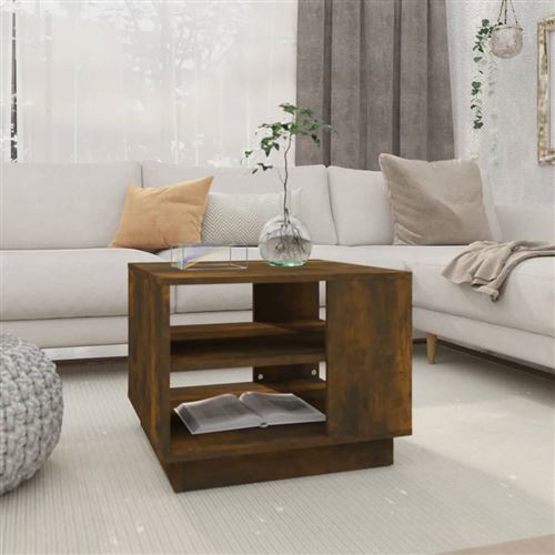 VIDAXL - Table basse - Bois d'ingénierie - Chêne fumé - 55x55x43 cm - Image 3