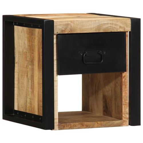 Non Communiqué Table De Chevet 40X35x40 Cm Bois Brut Massif De Manguier