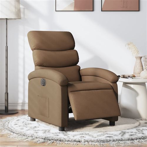 Non Communiqué Marron Vidaxl Fauteuil Réglable Électrique Tissu
