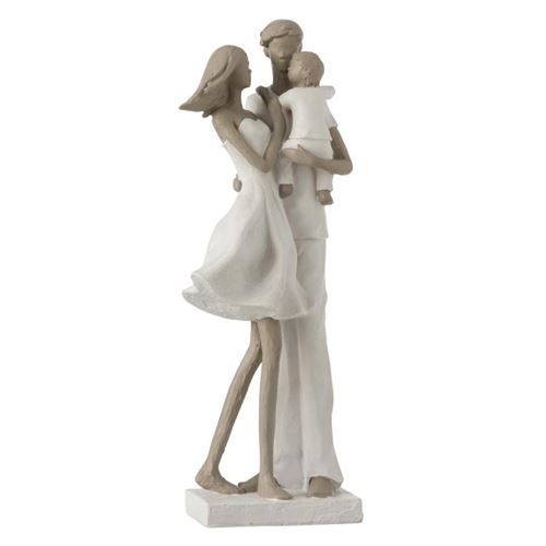 GENERIQUE - Statuette Déco Couple avec Enfant - Objet de décoration - 31cm - Blanc - Image 3