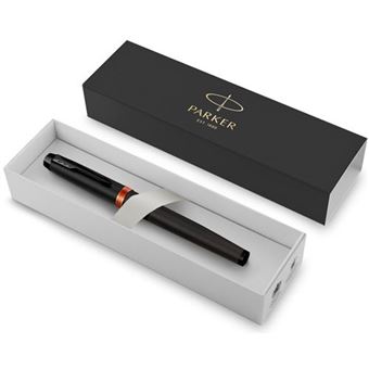 Parker IM Vibrant Rings Noir Orange Vif Roller F