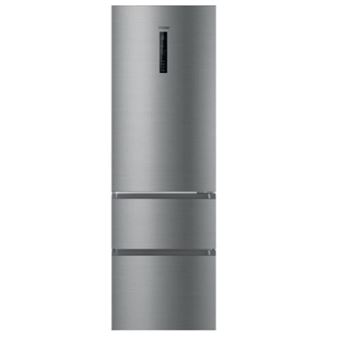 Réfrigérateur Congélateur en Bas Haier HTR3619ENMN 348L 230V 37dB Autonome Inox - 1