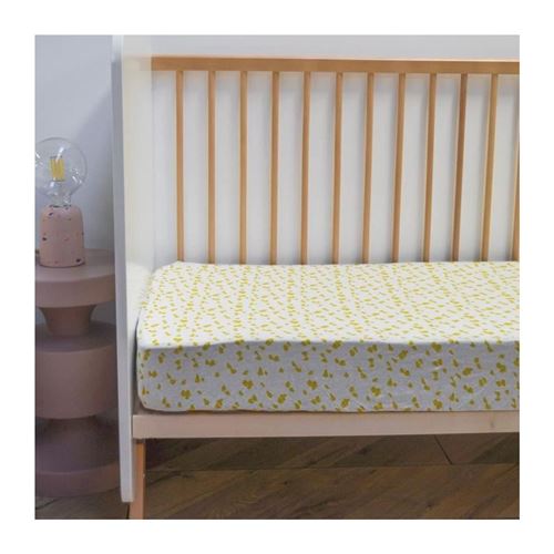 Drap Housse Jersey - Domiva - Savane - 60 X 120 Cm - Coton Extensible - Oeko-Tex