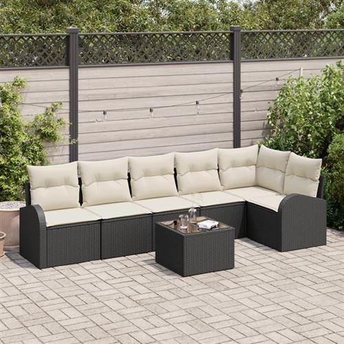 Vidaxl Ensemble De Canapé De Jardin 6 Pièces Avec Coussins En Poly Rattan Brun, Canapé De Jardin 2 Places Avec Rangement Et 3354736 - Image 2
