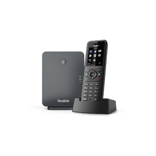 Yealink W77P - Téléphone VoIP sans fil avec ID d appelant - 1900 MHz - DECT\CAT-iq - (conférence) à trois capacité d appel - SIP, SIP v2, RTCP-XR, VQ-RTCPXR - 10 lignes - noir, gris classique